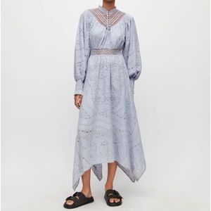 Allsaints Gen Broderie Long Sleeve Dress
